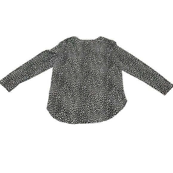 Michael Kors Women's Black and White Leopard Patterned Top Blouse Large - Picture 10 of 10